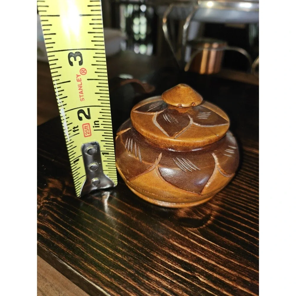Vintage Hand Carved  Hatian Bowl With Floral Pattern
